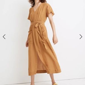 NWT Madewell Linen Blend Dolman Sleeve Midi Dress